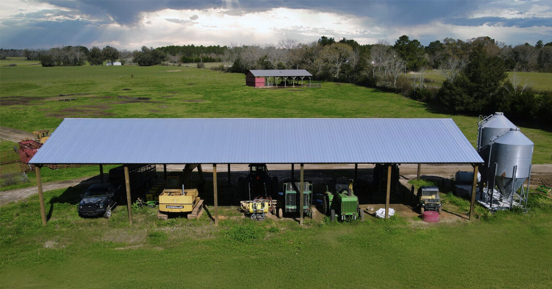 pole barn like this one are smart investments for storing equipment, and supplies and can later be converted for other uses.