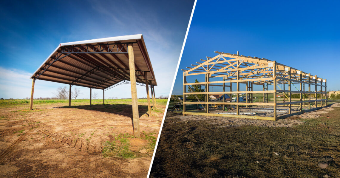 pole barn vs stick frame build